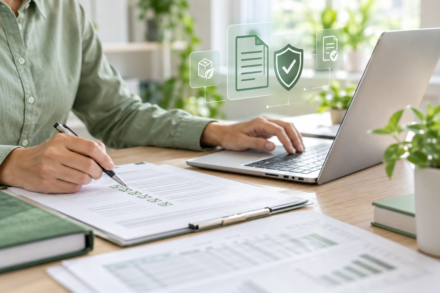 Concept illustration of document review and material tracking